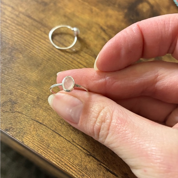 Pura Vida Moonstone and Rose Quartz Sterling Silver Rings - Picture 3 of 5